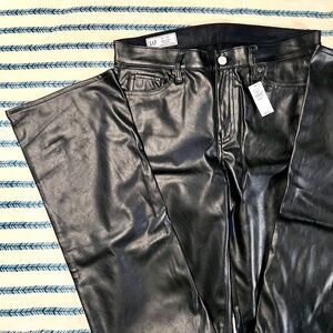 GAP Mid Rise Vegan Leather 10 TALL  Baby Boot Pants NWT